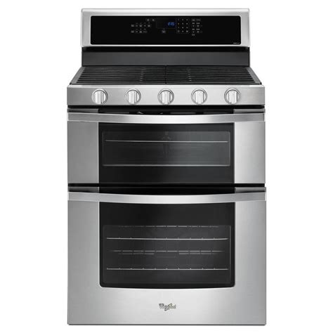 Shop Whirlpool 30-in 5-Burner 3.9-cu ft/2.1-cu ft Double Oven Convection Gas Range (Stainless ...