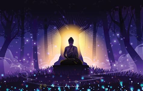 Vesak Day Background with Figure of Buddha Meditating Under the Bodhi Tree | Buddha background ...