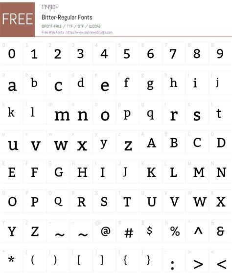 Bitter-Regular 1.001 Fonts Free Download - OnlineWebFonts.COM