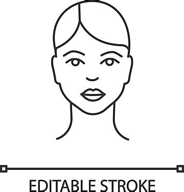 Woman Face Linear Icon Model Editable Female Vector, Model, Editable ...
