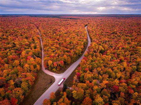 Images USA Michigan Autumn Nature Roads Scenery Forests