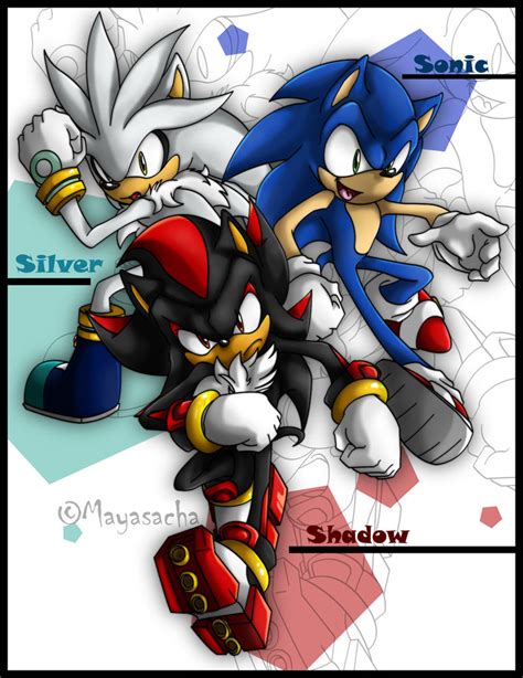 Sonic Characters Fan Art: Sonic, Shadow and Silver | Sonic, Sonic adventure, Silver the hedgehog