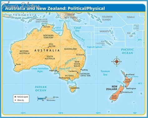 New Zealand Map Australia - TravelsFinders.Com