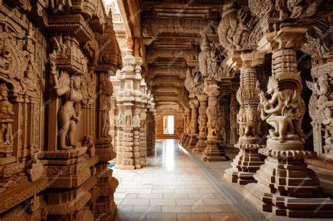 Premium Photo | View of hindu temple with intricate carvings and ...