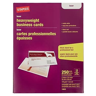 Staples 14633-CC Laser Business Cards, White, 250/Pack | Staples®