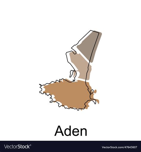 Map of aden province of yemen design Royalty Free Vector