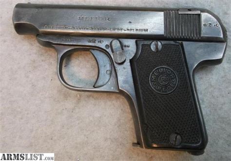 ARMSLIST - For Sale: Melior Liege Belgian .25 Auto Pocket Pistol Stk# A073