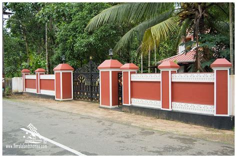 House Compound Wall Designs In Kerala | Compound wall design, Compound wall gate design ...