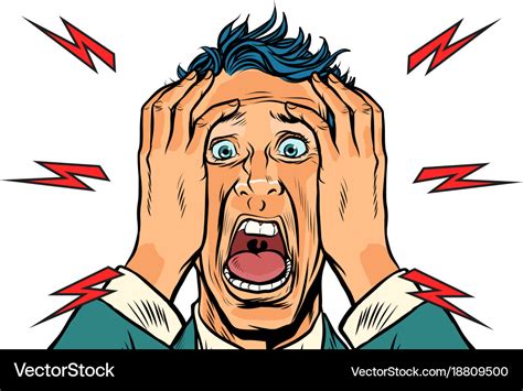 Screaming man isolated on white background Vector Image