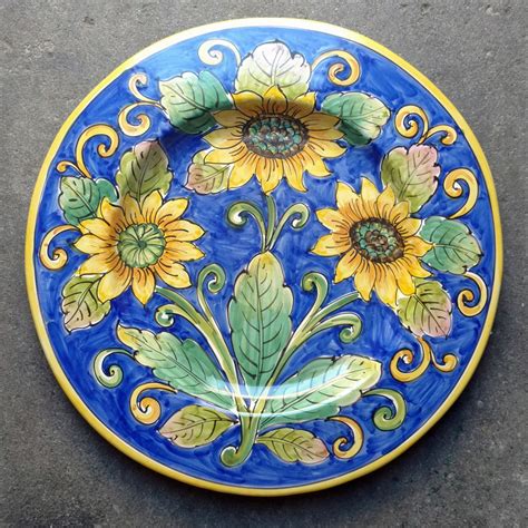 Medium Round Platter - Sunflower - Italian Pottery Outlet