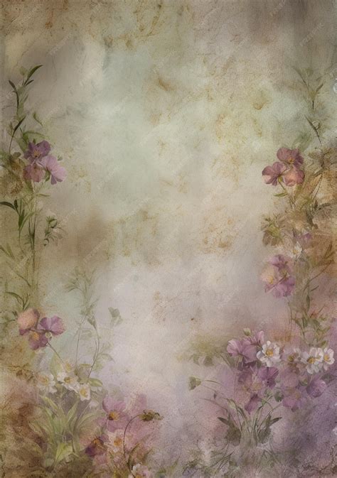 Premium AI Image | A floral background with purple flowers and a purple border.