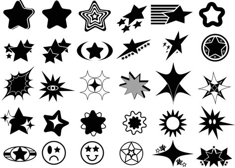 Vector set of Y2K stars and retro elements for decoration 13800697 ...