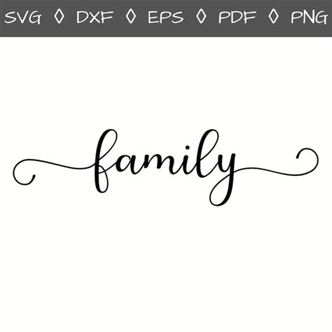 Family Script Font Svg Family Svg Script Font Family Sign | Etsy