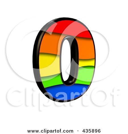 Royalty-Free (RF) Clipart Illustration of a 3d Rainbow Symbol; Number 0 by chrisroll #435896