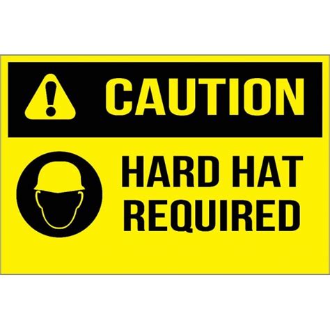 Caution - Hard Hat Required Sign