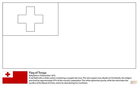 Flag of Tonga coloring page | Free Printable Coloring Pages