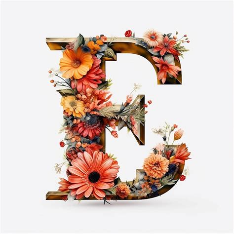 Floral letter E Digital Art by Solenia Lazzaro - Fine Art America