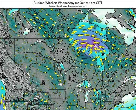 Manitoba Surface Wind on Monday 09 Dec at 12am CST