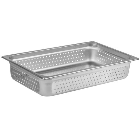 Choice Full Size 4" Deep Anti-Jam Perforated Stainless Steel Steam Table / Hotel Pan - 24 Gauge ...