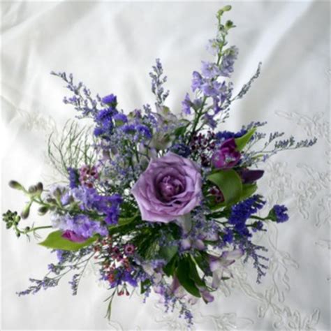 Blue and Purple Rose Wedding Bouquet - Dot Com Women