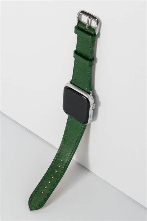 Green leather Apple Watch band 44mm 42mm 40mm 38mm Classic Men Women ...