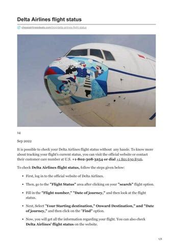 Delta Airlines flight status | Customer service by james devid - Issuu