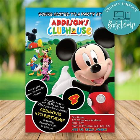 Mickey Mouse Clubhouse Birthday Invitations
