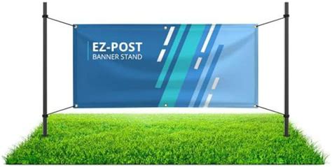 Amazon.com: BANNER BUZZ MAKE IT VISIBLE EZ Post Banner Stand, 10' Width X 4' Height In-Ground ...