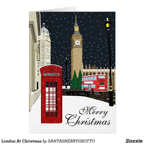 London At Christmas Holiday Card | Zazzle.com | Holiday design card, Holiday postcards ...