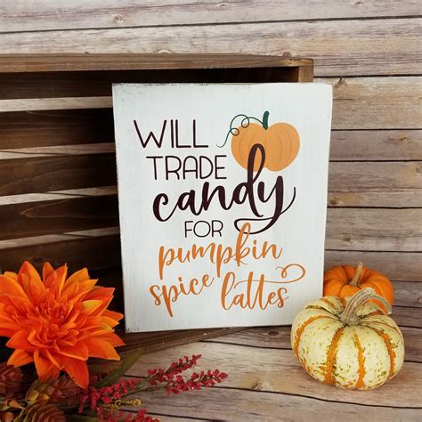 Funny Pumpkin Spice Latte Sign Funny Halloween Sign Rustic | Etsy