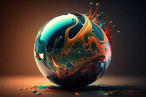 Glob Art Created with Paint. AI Stock Illustration - Illustration of ...