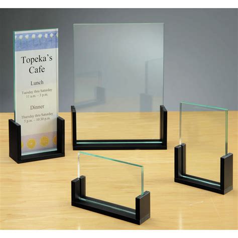 Cal-Mil Black Plastic Sign Holders With "U" Shaped Base - 4"L x 1 9/16"W x 6"H