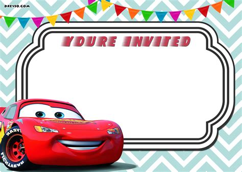 FREE Printable Cars 3 Lightning McQueen Invitation Template | Download ...