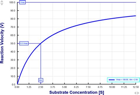 Michaelis-Menten equation - Interactive graph - PhysiologyWeb