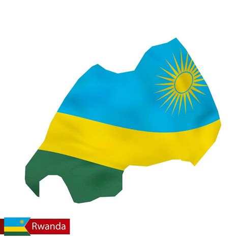 Rwanda map with waving flag of country. 34323314 Vector Art at Vecteezy