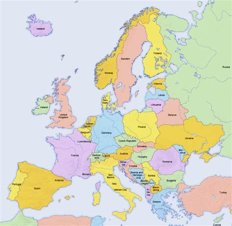 Karta Europa Länder Och Huvudstäder | Karta