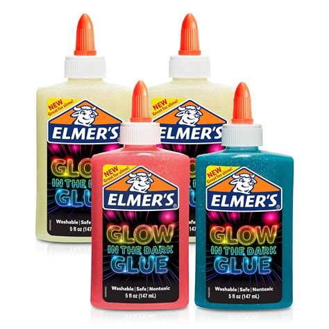 Elmer's Glow-in-the-Dark Liquid Glue, Great For Making Slime, Washable ...