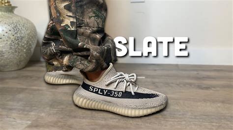 YEEZY 350 Slate Core Black Review + On Feet Look - YouTube