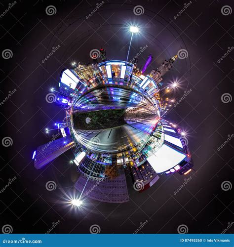 Night skyline of Warsaw stock photo. Image of globe, billboard - 87495260