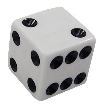 Die - 1 Standard white with black dots | Koplow Games