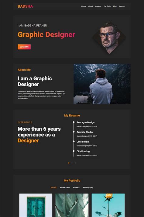 Graphic Designer Personal Portfolio Landing Page Template | Portfolio ...