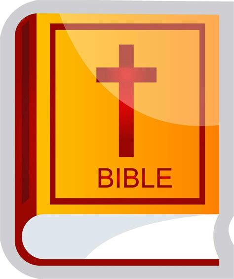 Yellow and red vector illustration of a Bible on a white background ...