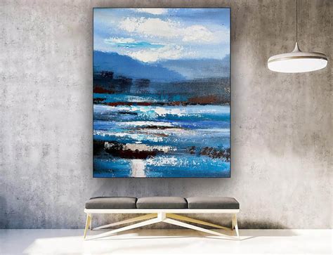 Blue Abstract Wall Art Abstract Painting Large Wall Art - Etsy