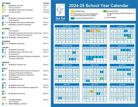 St Paul Public Schools Calendar 2024-2025 | Download PDF