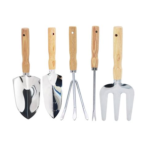 Stainless Steel Garden Tools Garden Shovels With Wooden Handles - Set Of 5 | Shop Today. Get it ...