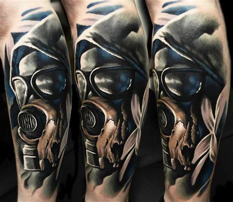 Gasmask tattoo by A D Pancho | Post 13822 | Leg tattoo men, Tattoos ...