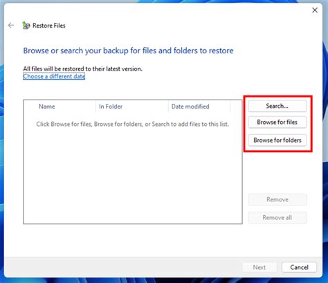 How to restore files and folders from a Windows backup