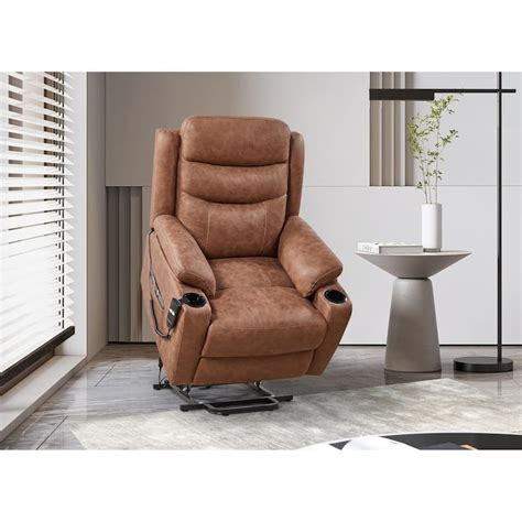 Electric Power Lift Recliner Chair Sofa w/2 Side Pockets & Cup Holders ...