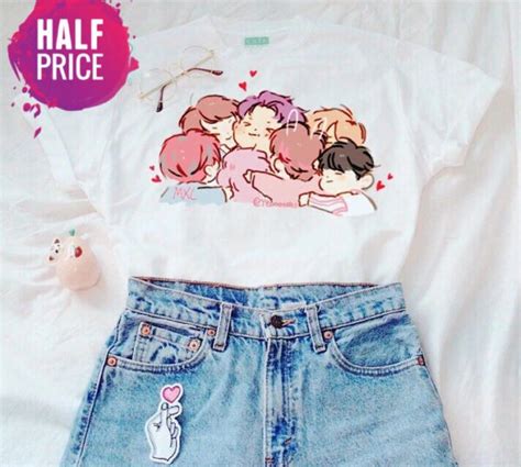 Buy BTS Members Kawaii T-Shirts Online | KpopHeart