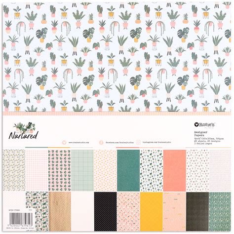 Nurtured 12x12" Designer Paper Pack 20 sheet - Rosie's Studio